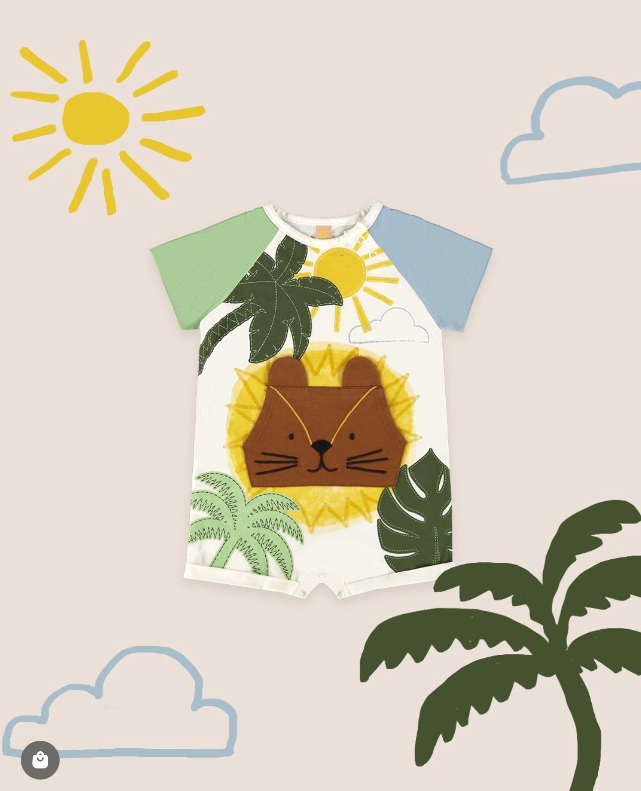 MACAQUINHO PARA BEBÊ MENINO EM MEIA MALHA (OFF WHITE) Ref: 62266