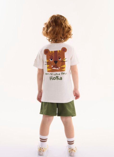 CONJUNTO CAMISETA MANGA   E BERMUDA MOLETOM Sem Felpa Ref.62237