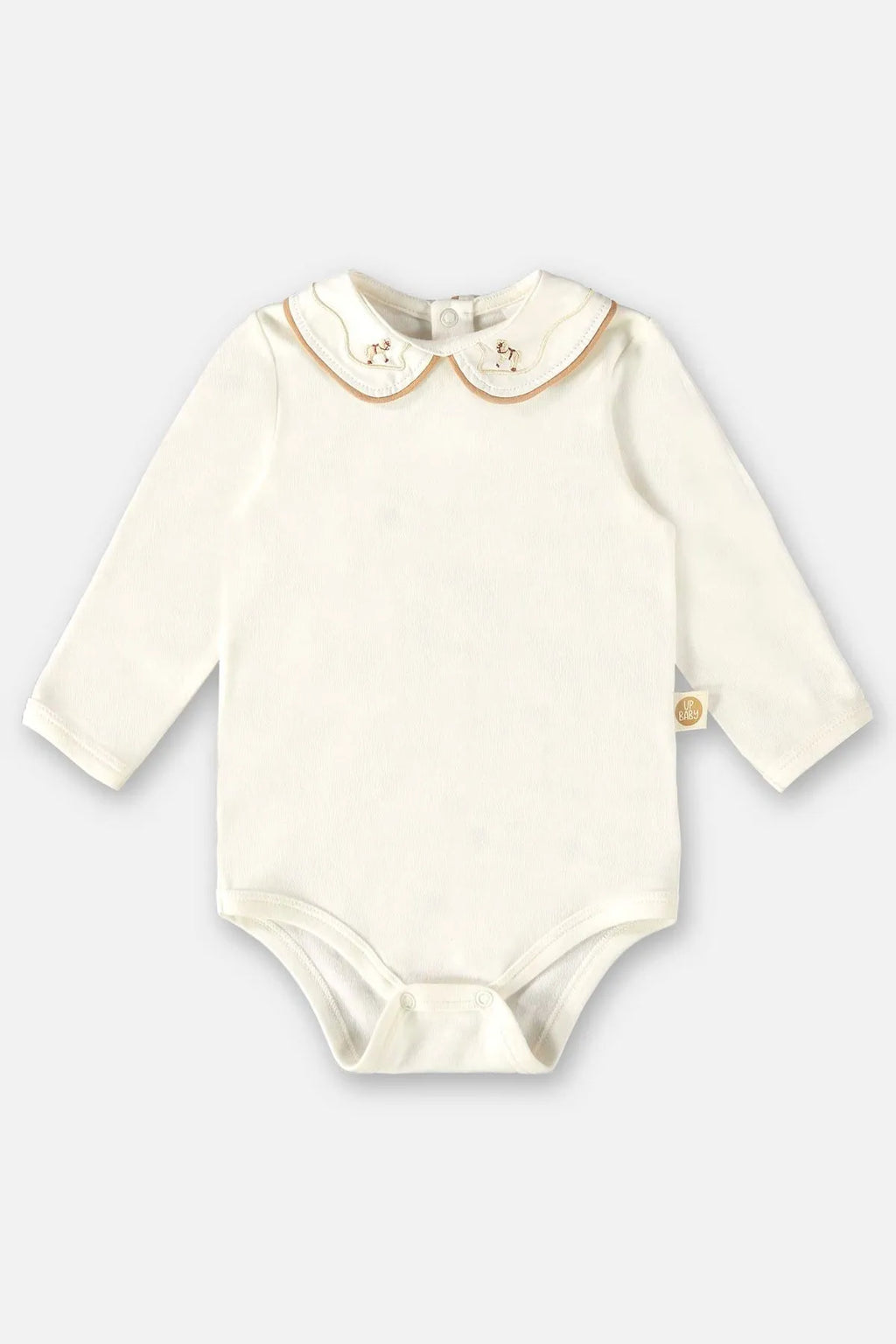 BODY MANGA LONGA GOLA BORDADA COMFY UNISSEX PARA BEBÊ