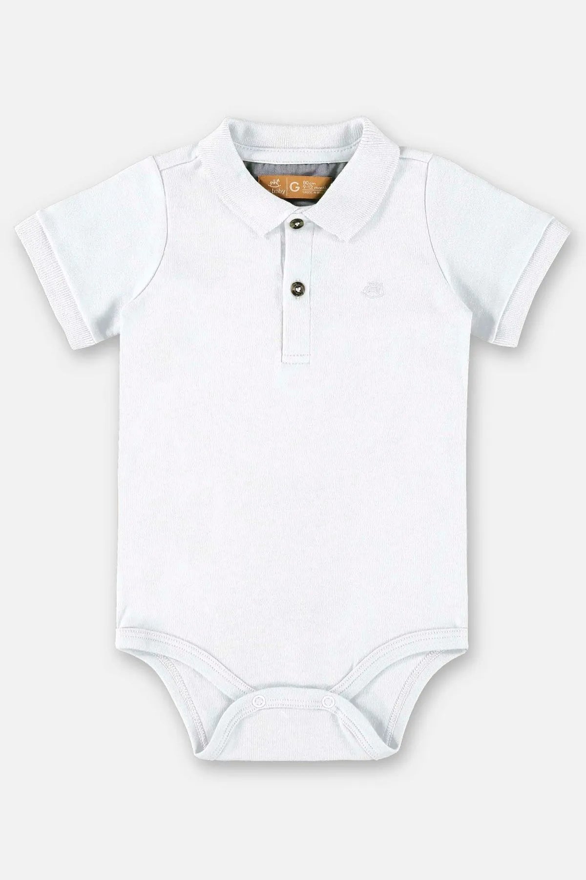 BODY POLO EM SUEDINE PARA BEBÊ MENINO