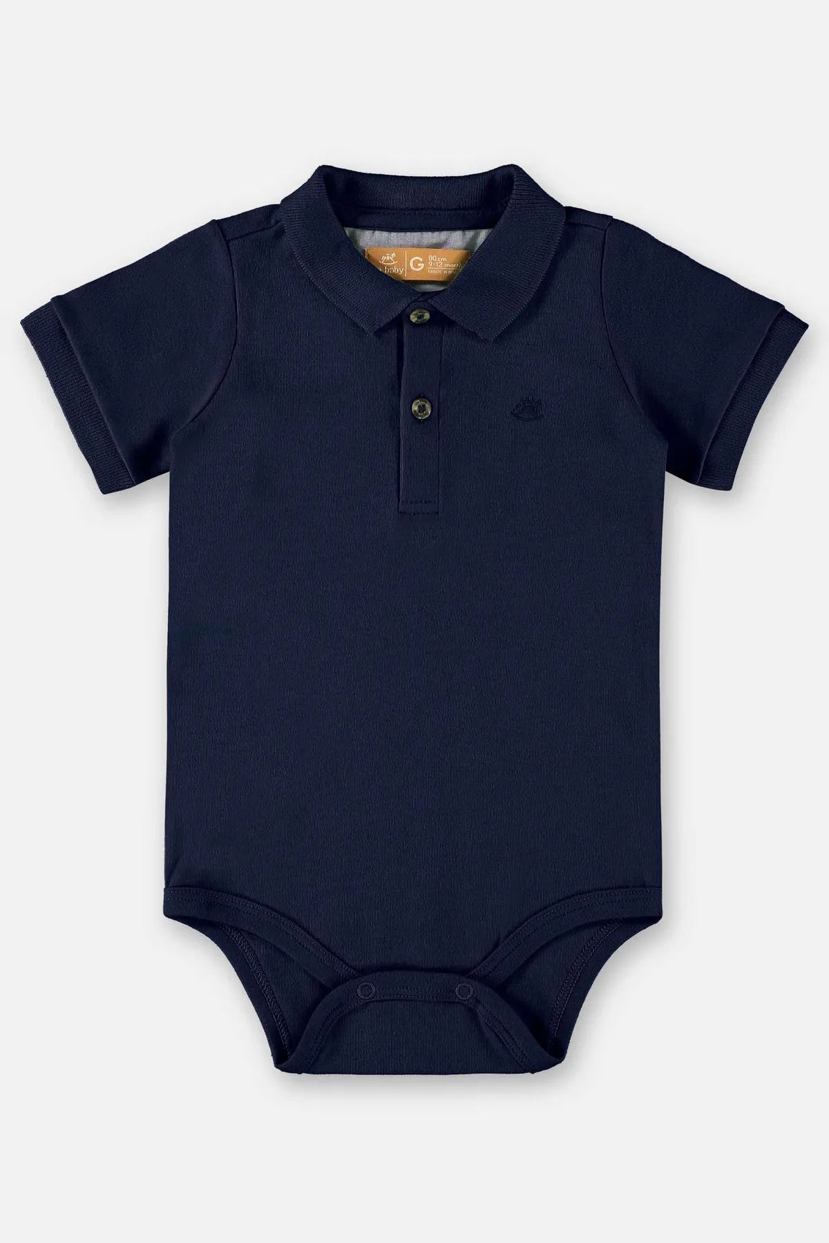 BODY POLO EM SUEDINE PARA BEBÊ MENINO