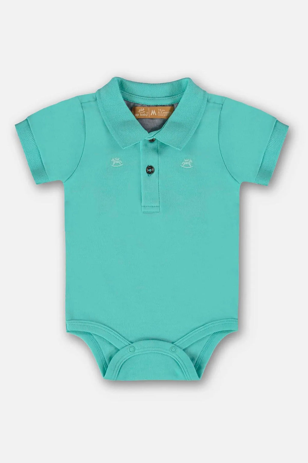 BODY POLO EM SUEDINE PARA BEBÊ MENINO