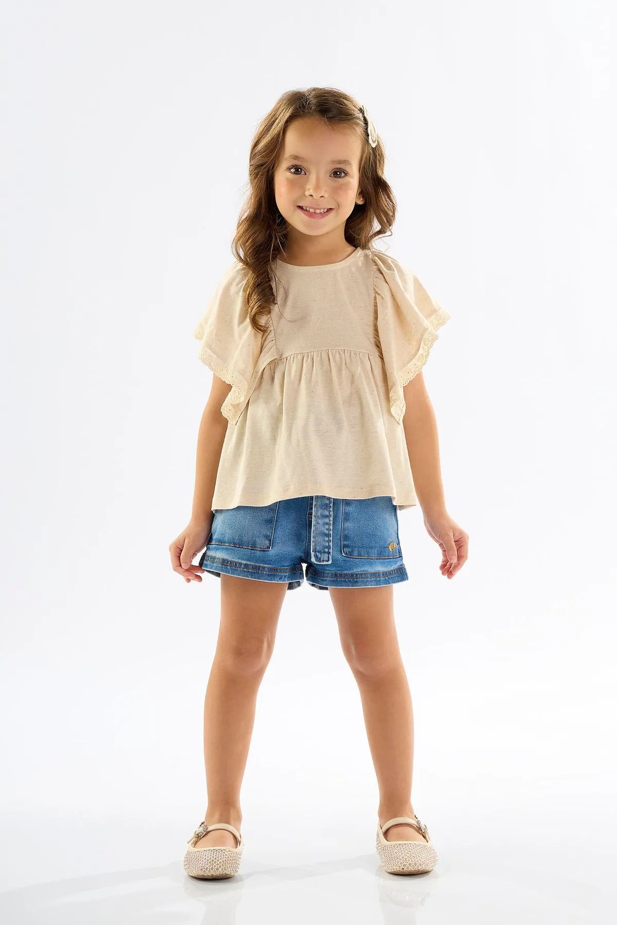 BLUSA INFANTIL EM MEIA MALHA LINHO FLAMÊ