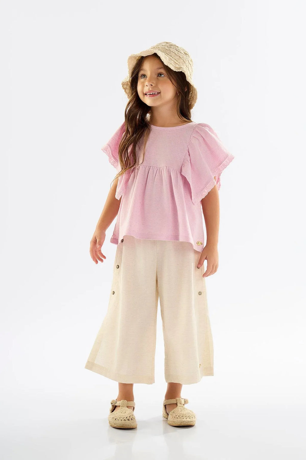 BLUSA INFANTIL EM MEIA MALHA LINHO FLAMÊ