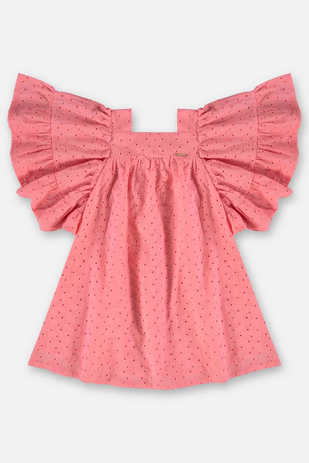 VESTIDO MANGA CURTA EM LAISE E MALHA UPBABY