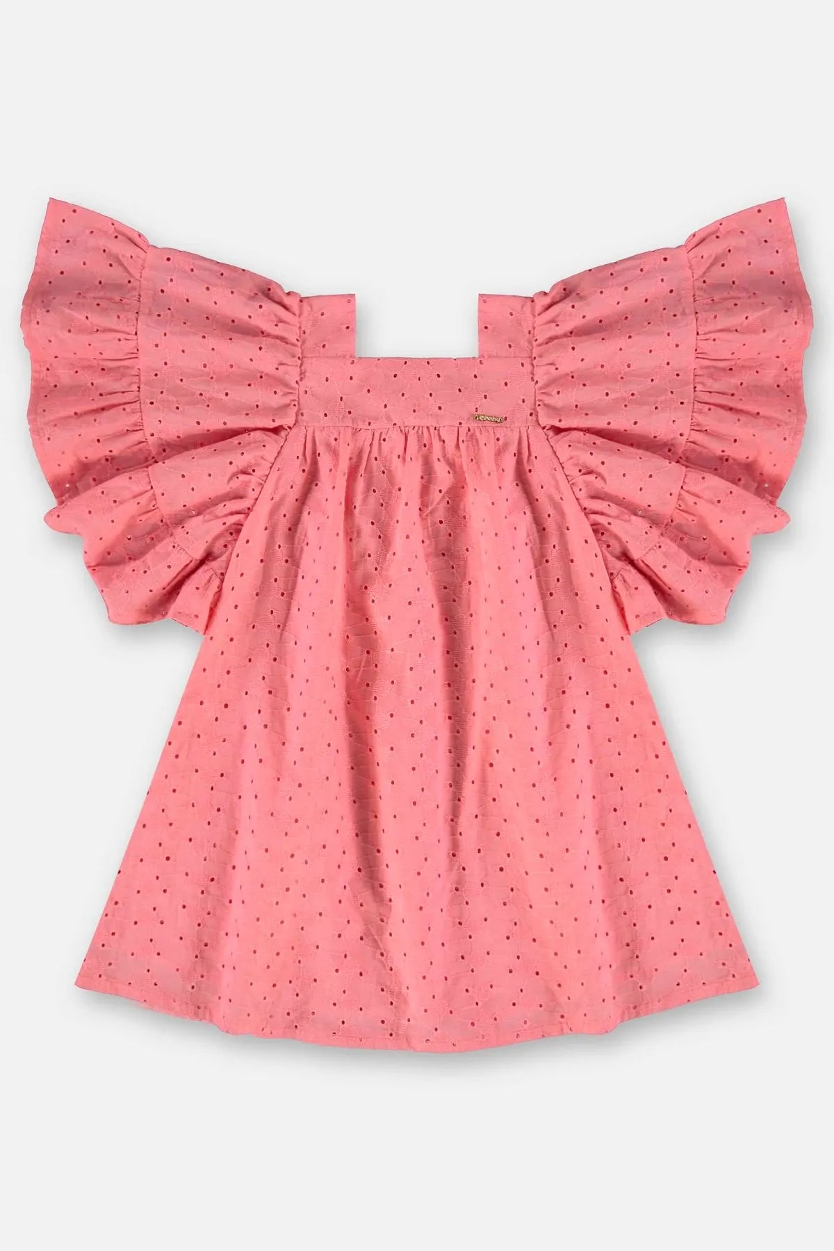 VESTIDO MANGA CURTA EM LAISE E MALHA UPBABY