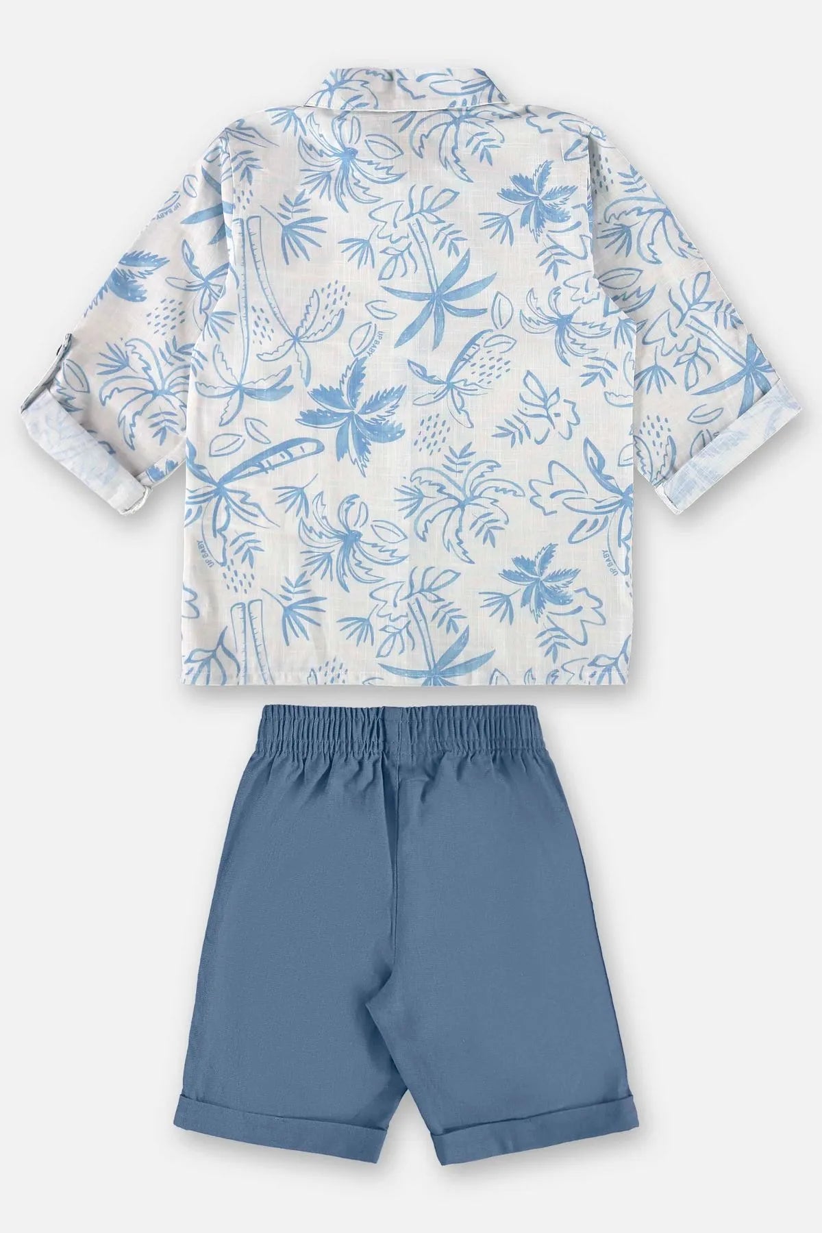CONJUNTO CAMISA TECIDO DIGITAL E BERMUDA EM  LINHO UPBABY