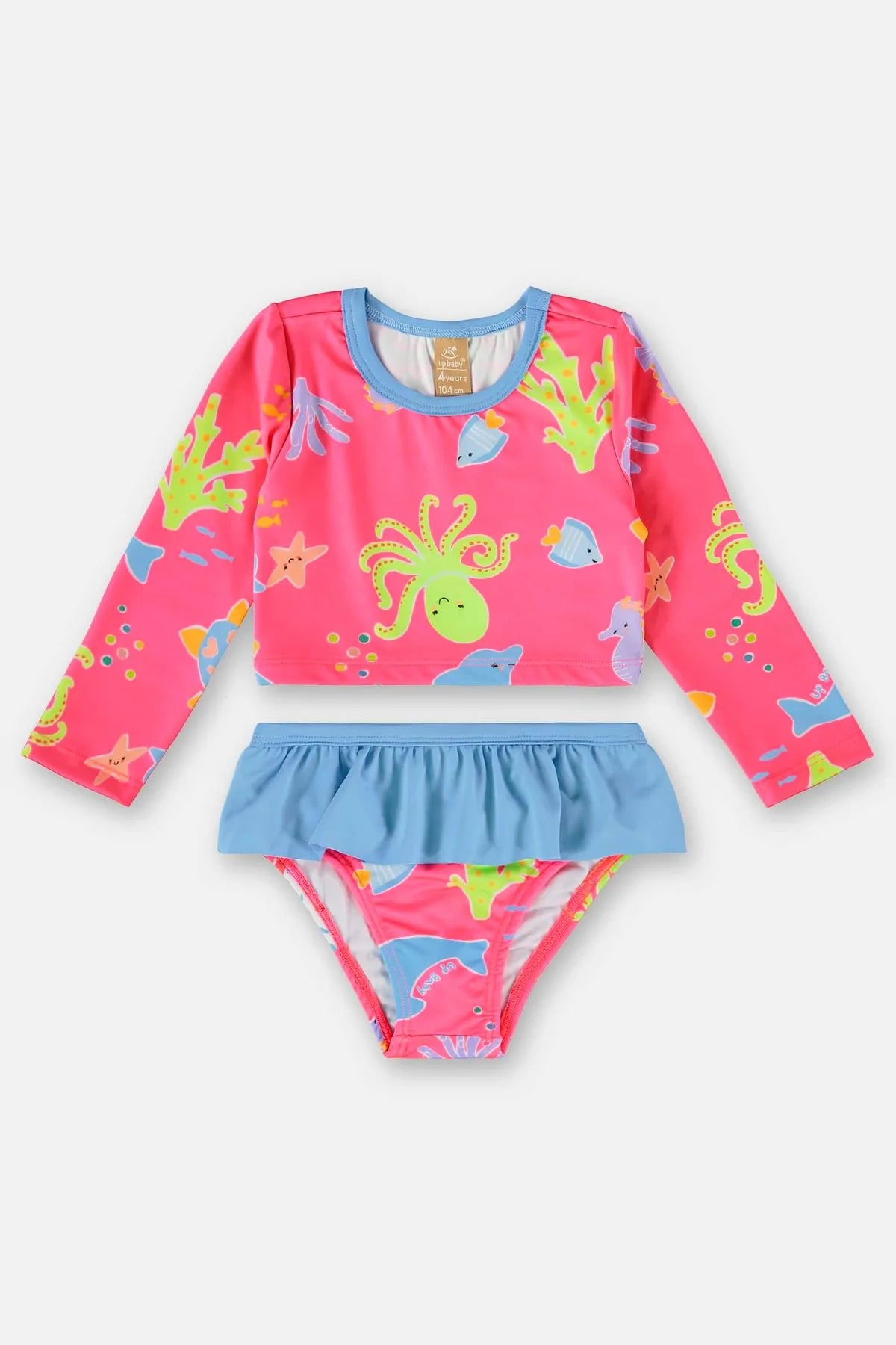 BIQUÍNI INFANTIL MANGA LONGA EM MALHA FPS+50 COM FORRO