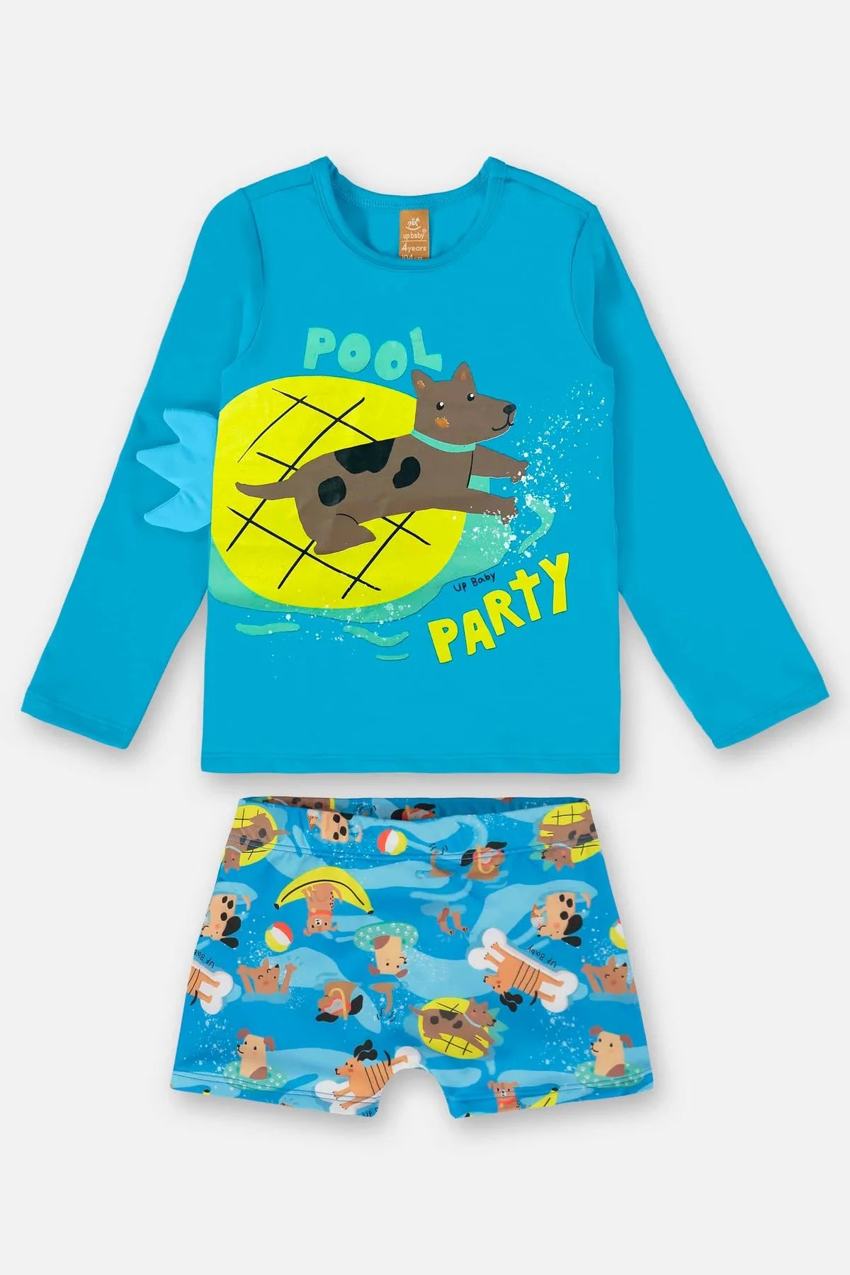 CONJUNTO INFANTIL DE CAMISETA E SUNGA BOXER FPS+50