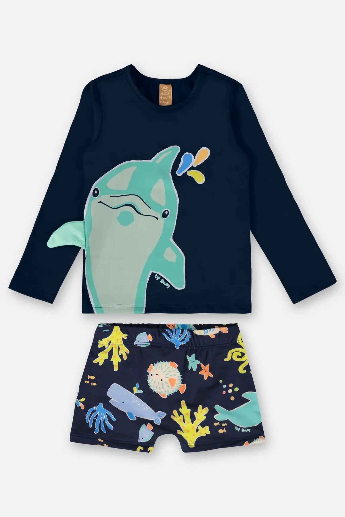 CONJUNTO INFANTIL DE CAMISETA E SUNGA BOXER FPS+50