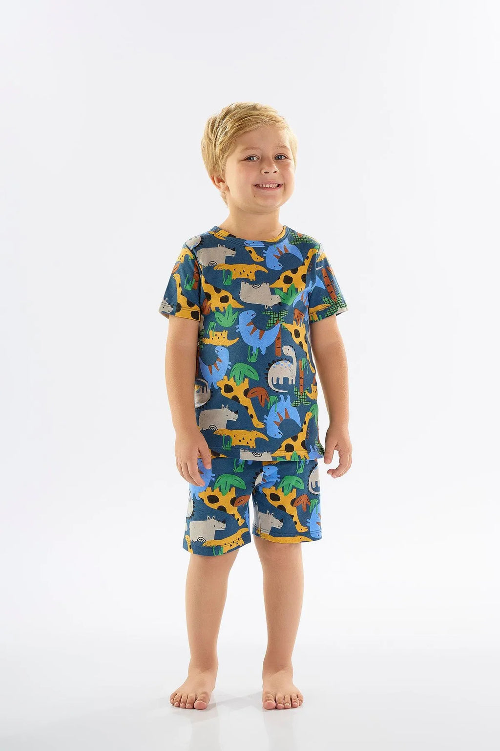 PIJAMA CAMISETA E BERMUDA EM SUEDINE DINO UPBABY REF.45724