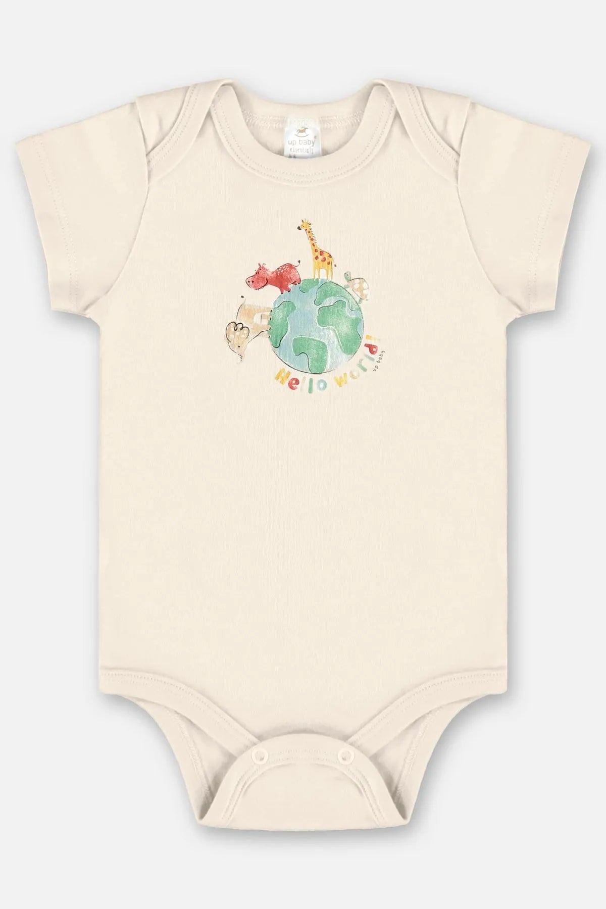 BODY MANGA CURTA PARA BEBÊ MENINO EM SUEDINE UPBABY ESSENCIALS