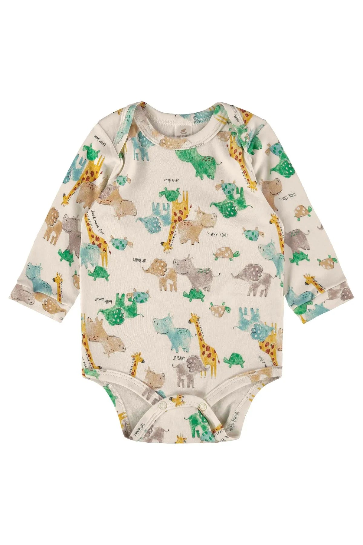 BODY MANGA LONGA PARA BEBÊ MENINO EM SUEDINE UPBABY ESSENCIALS