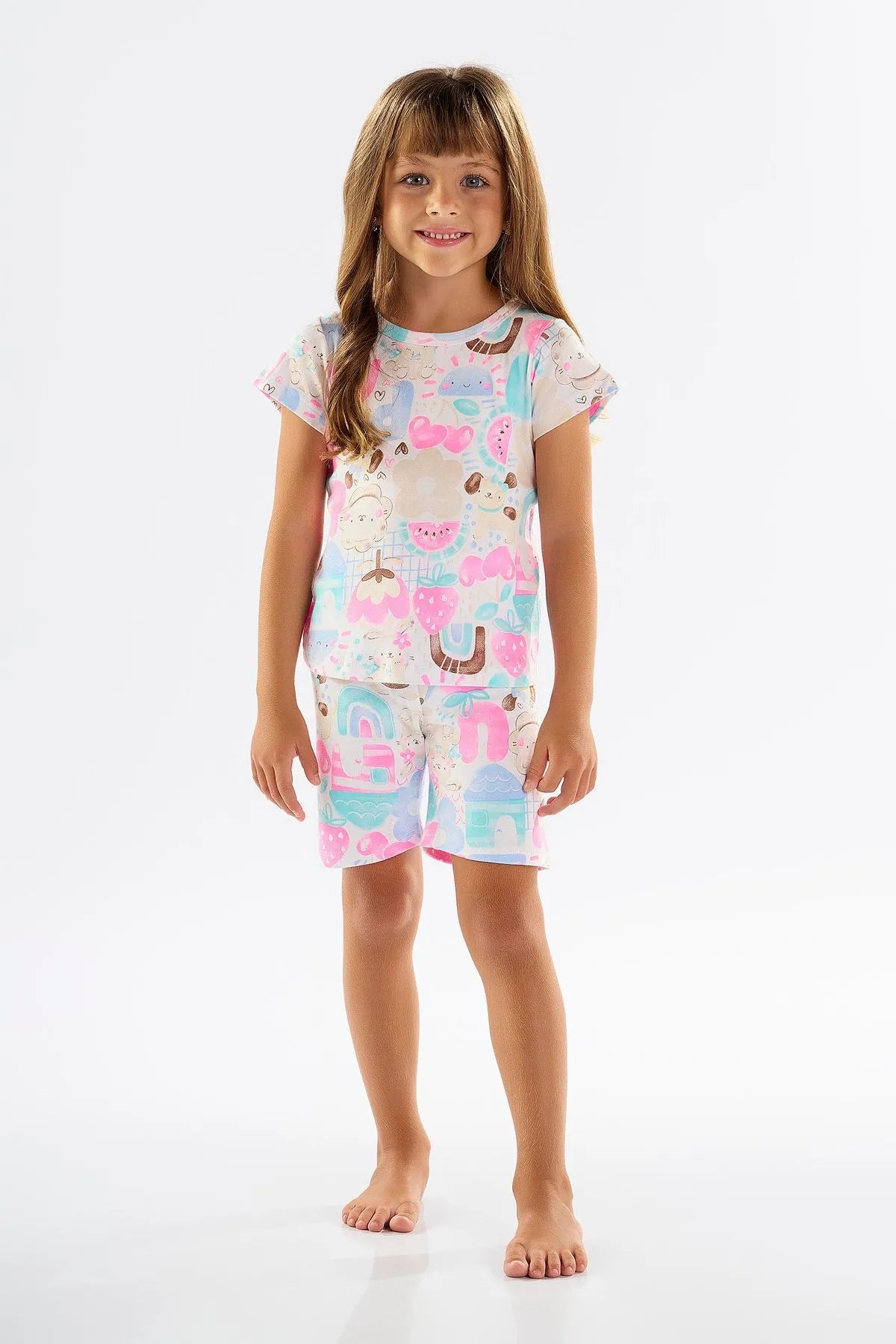 PIJAMA BLUSA E BERMUDA CICLISTA EM SUEDINE UPBABY REF.45674