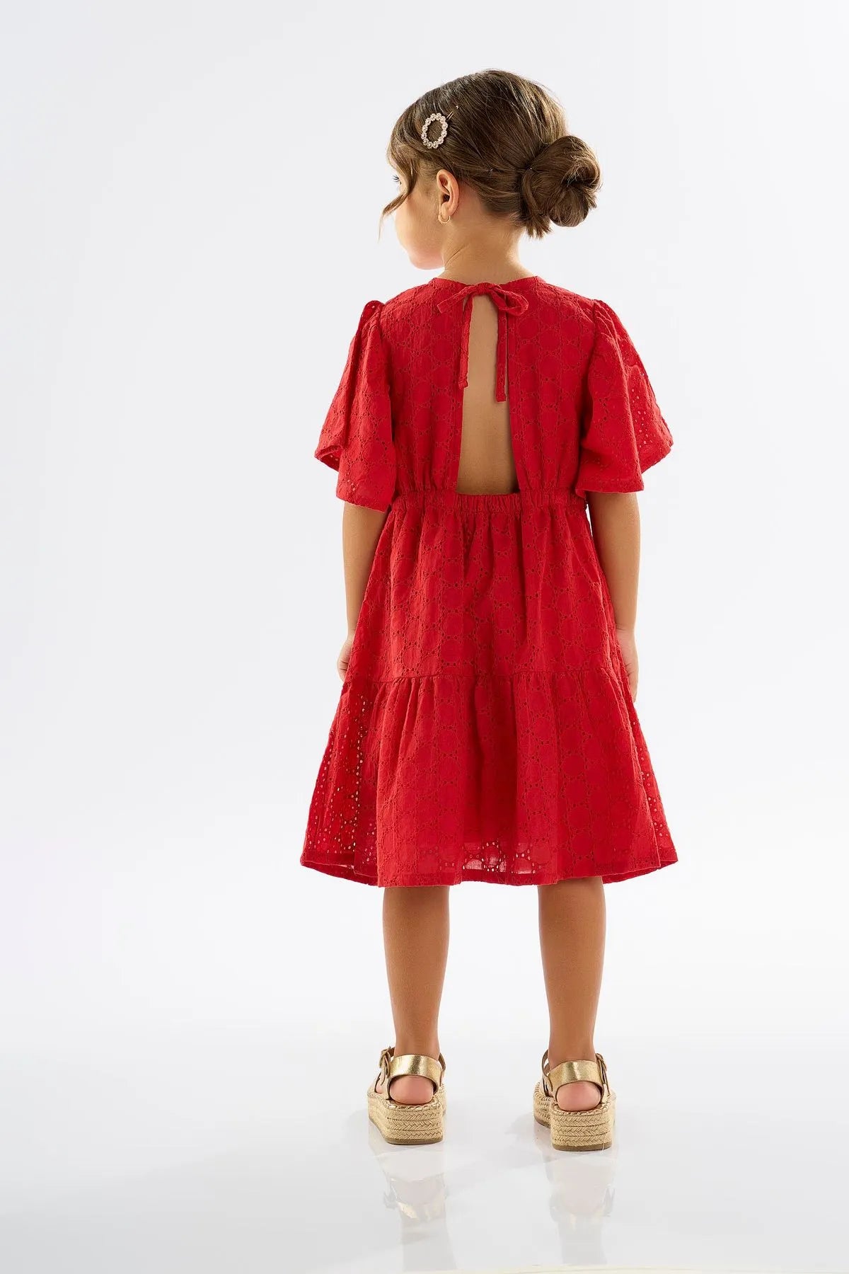 VESTIDO INFANTIL EM LAISE COM FORRO UPBABY