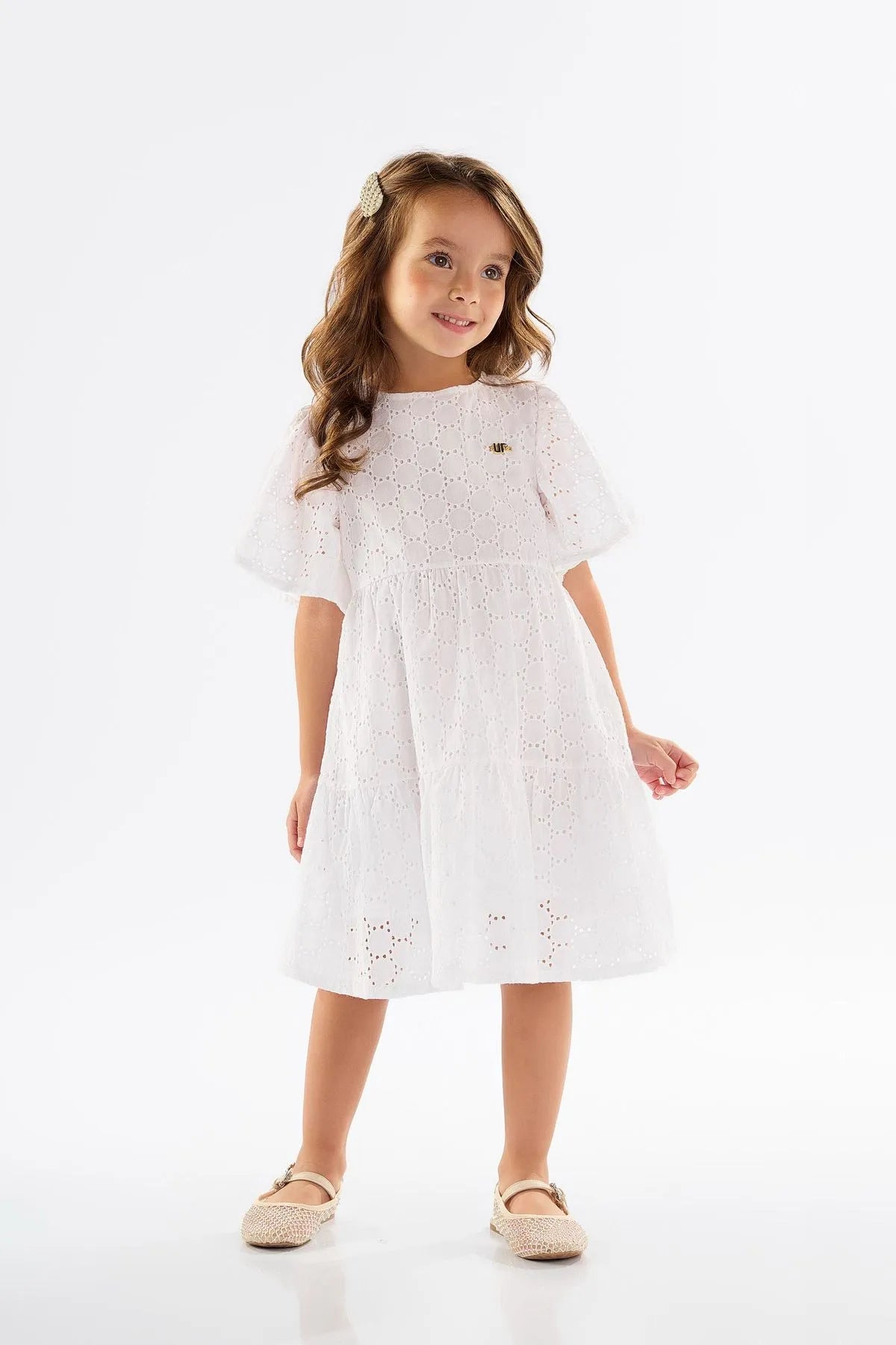 VESTIDO INFANTIL EM LAISE COM FORRO UPBABY