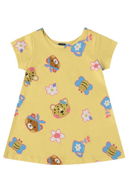 VESTIDO MANGA CURTA EM MEIA MALHA