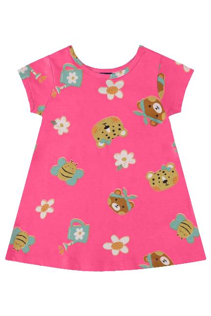 VESTIDO MANGA CURTA EM MEIA MALHA