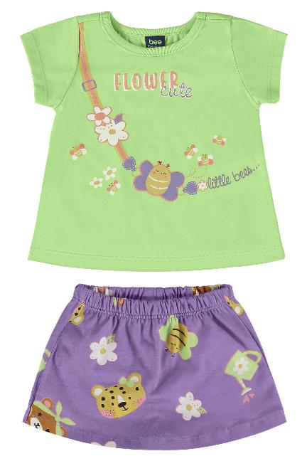 CONJUNTO BLUSA E SHORT-SAIA EM MEIA MALHA BEELOOP