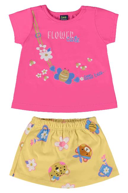 CONJUNTO BLUSA E SHORT-SAIA EM MEIA MALHA BEELOOP