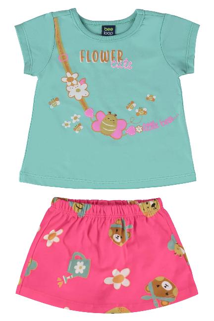 CONJUNTO BLUSA E SHORT-SAIA EM MEIA MALHA BEELOOP