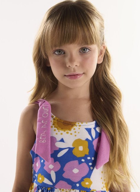 VESTIDO INFANTIL BEM ME QUER EM MEIA MALHA (AZUL)
Ref: 62231