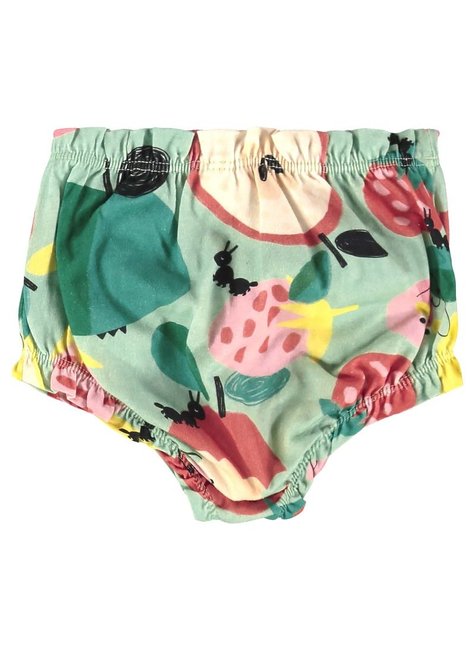 CONJUNTO POMAR FELIZ PARA BEBÊ MENINA COM BATA E CALCINHA malha cotton  (VERDE)