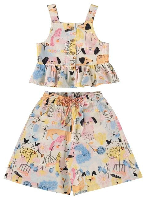 CONJUNTO INFANTIL VISCOLINHO PARA MENINA COM BLUSA E BERMUDA MEU MELHOR AMIGO (OFF WHITE)
Ref: 62213