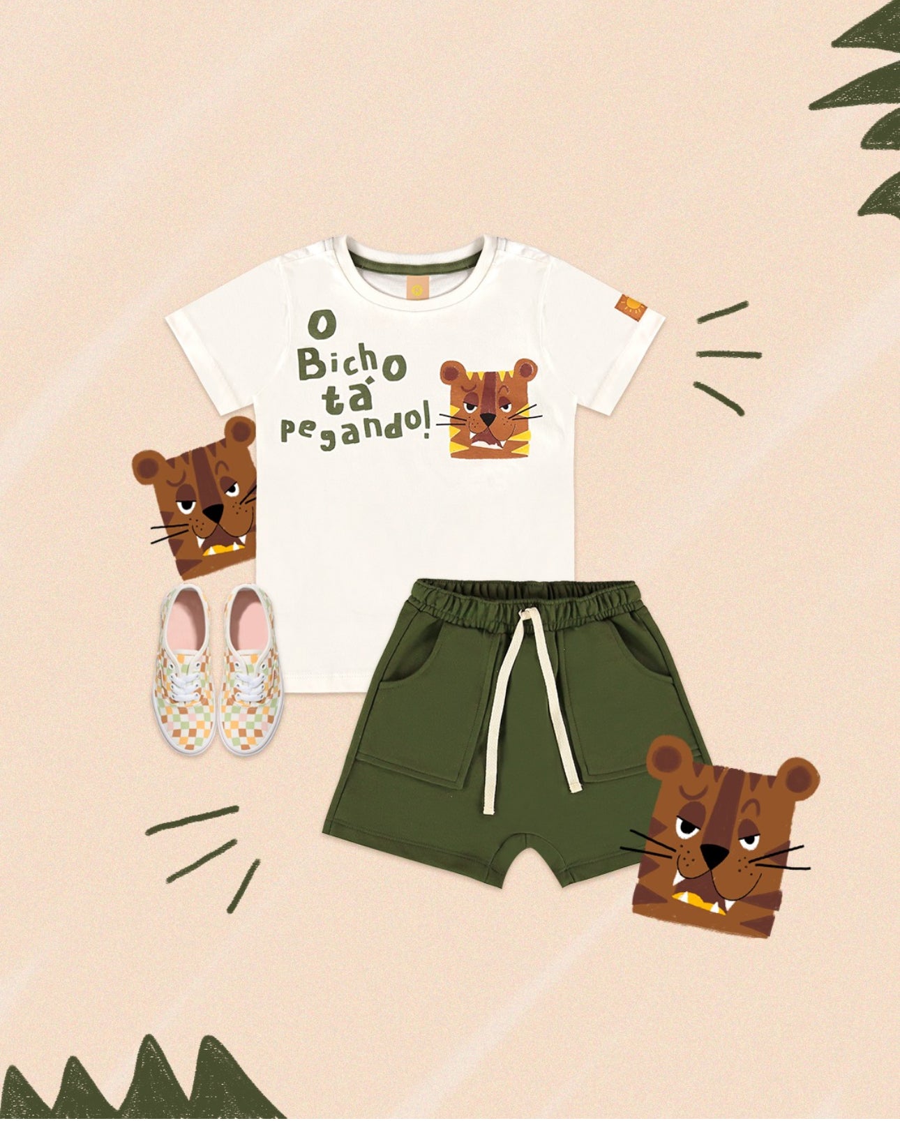 CONJUNTO CAMISETA MANGA   E BERMUDA MOLETOM Sem Felpa Ref.62237