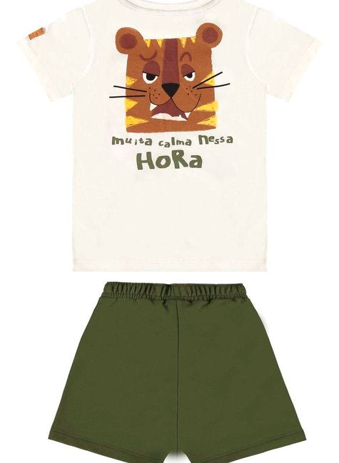 CONJUNTO CAMISETA MANGA   E BERMUDA MOLETOM Sem Felpa Ref.62237