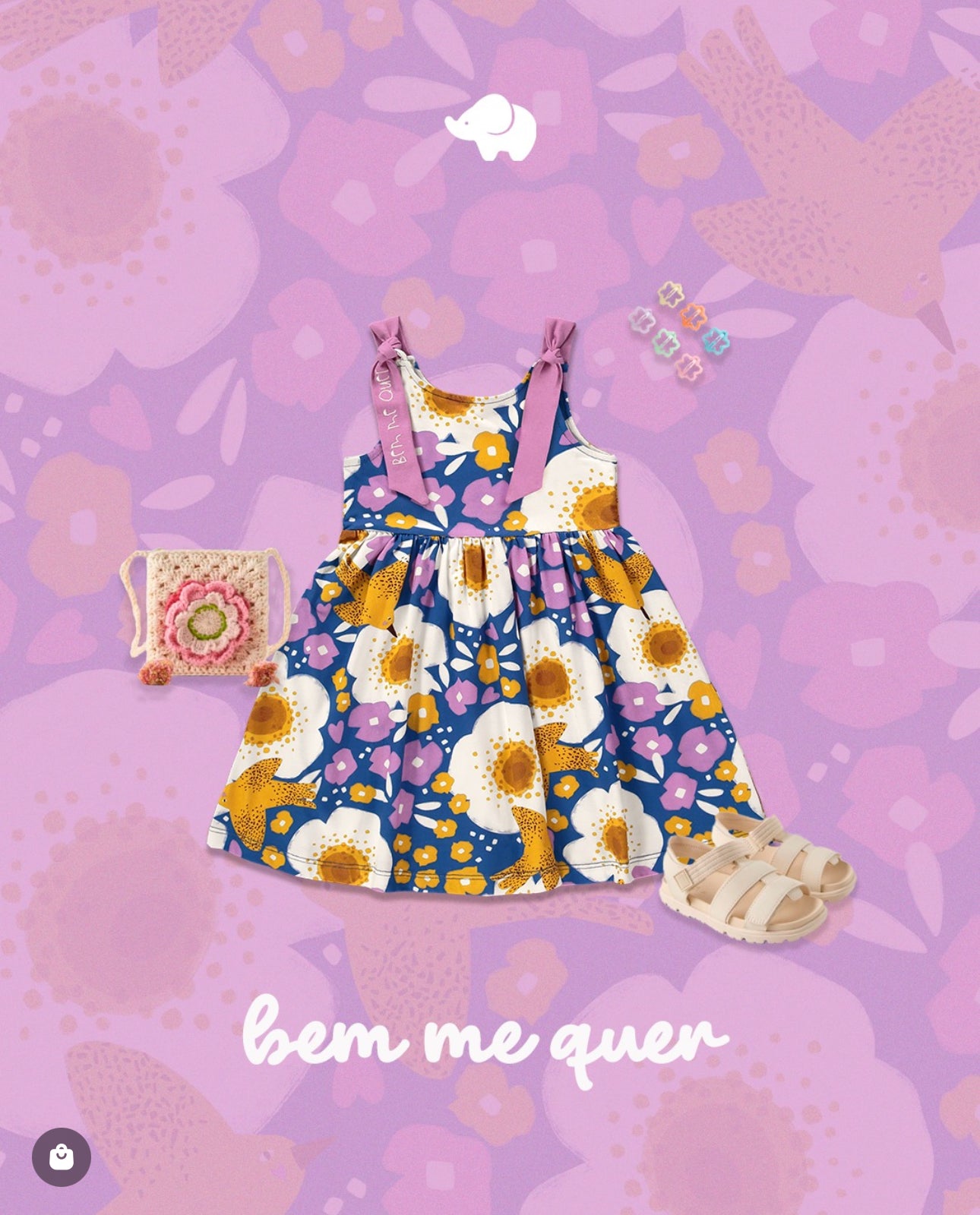 VESTIDO INFANTIL BEM ME QUER EM MEIA MALHA (AZUL)
Ref: 62231