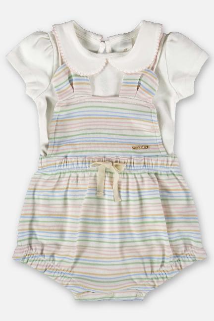 CONJUNTO BODY COM JARDINEIRA EM SUEDINE Upbaby ref 45626