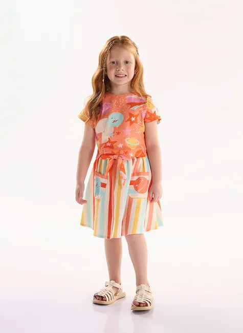 CONJUNTO BLUSA MALHA E SAIA EM VISCOLINHO