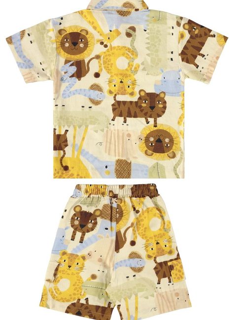 CONJUNTO INFANTIL PARA MENINO COM CAMISA E BERMUDA SAFARI (OFF WHITE)
Ref: 62241