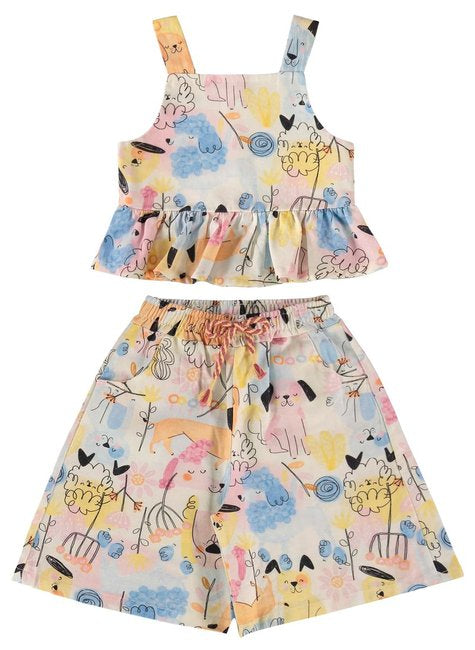 CONJUNTO INFANTIL VISCOLINHO PARA MENINA COM BLUSA E BERMUDA MEU MELHOR AMIGO (OFF WHITE)
Ref: 62213