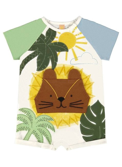 MACAQUINHO PARA BEBÊ MENINO EM MEIA MALHA (OFF WHITE) Ref: 62266