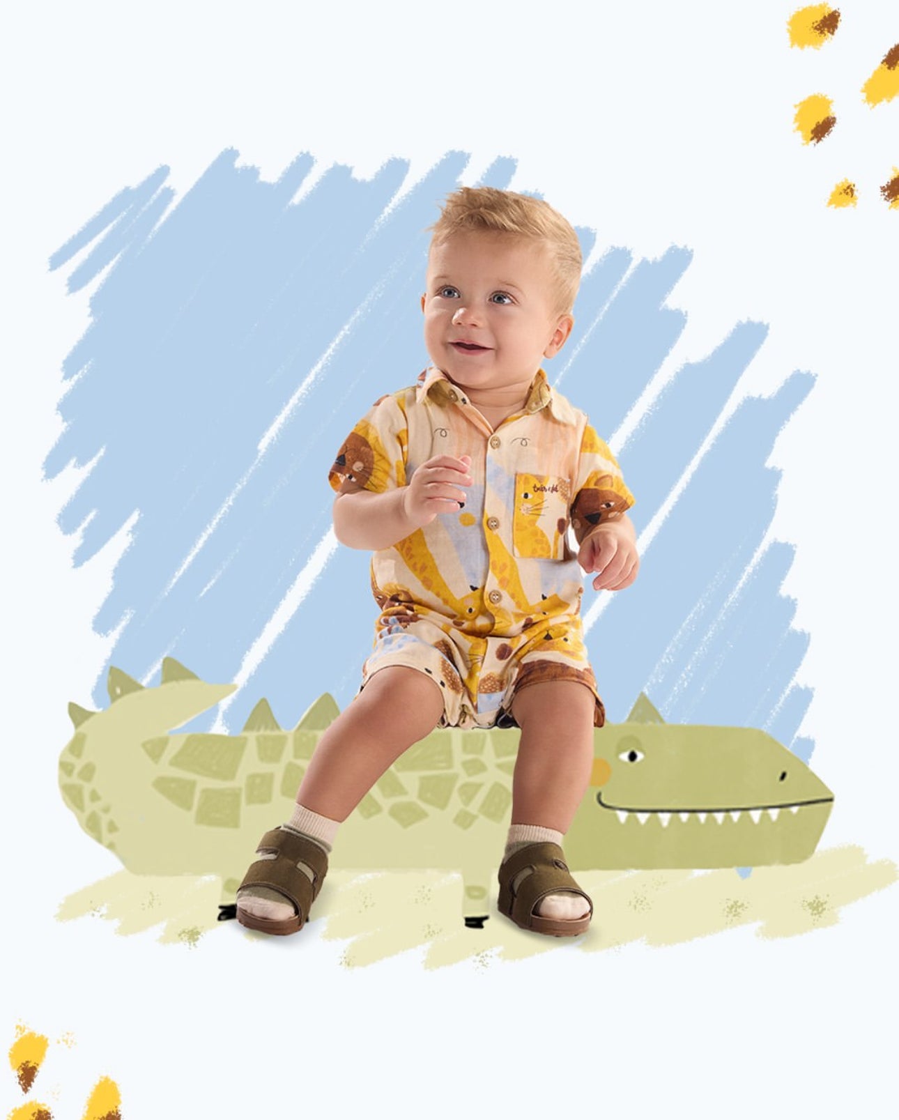 MACAQUINHO SAFARI PARA BEBÊ MENINO EM VISCOLINHO (OFF WHITE)
Ref: 62268