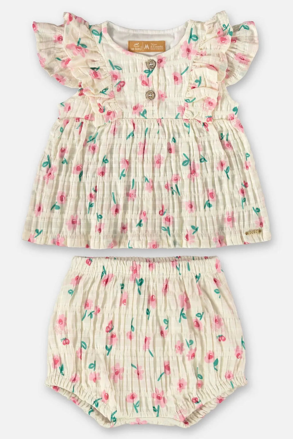 CONJUNTO BLUSA E CALCINHA EM TECIDO PLISADO  Ref: 45733