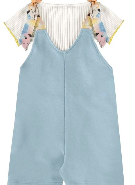 CONJUNTO INFANTIL PARA MENINA COM CROPPED E MACAQUINHO (OFF WHITE)
Ref: 62214