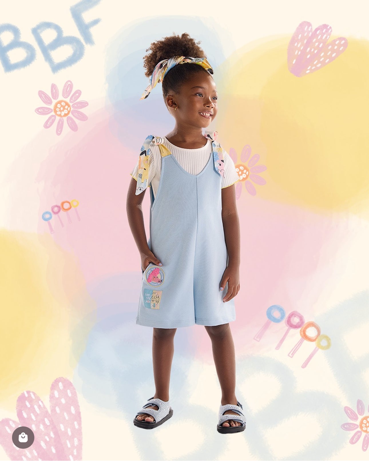 CONJUNTO INFANTIL PARA MENINA COM CROPPED E MACAQUINHO (OFF WHITE)
Ref: 62214