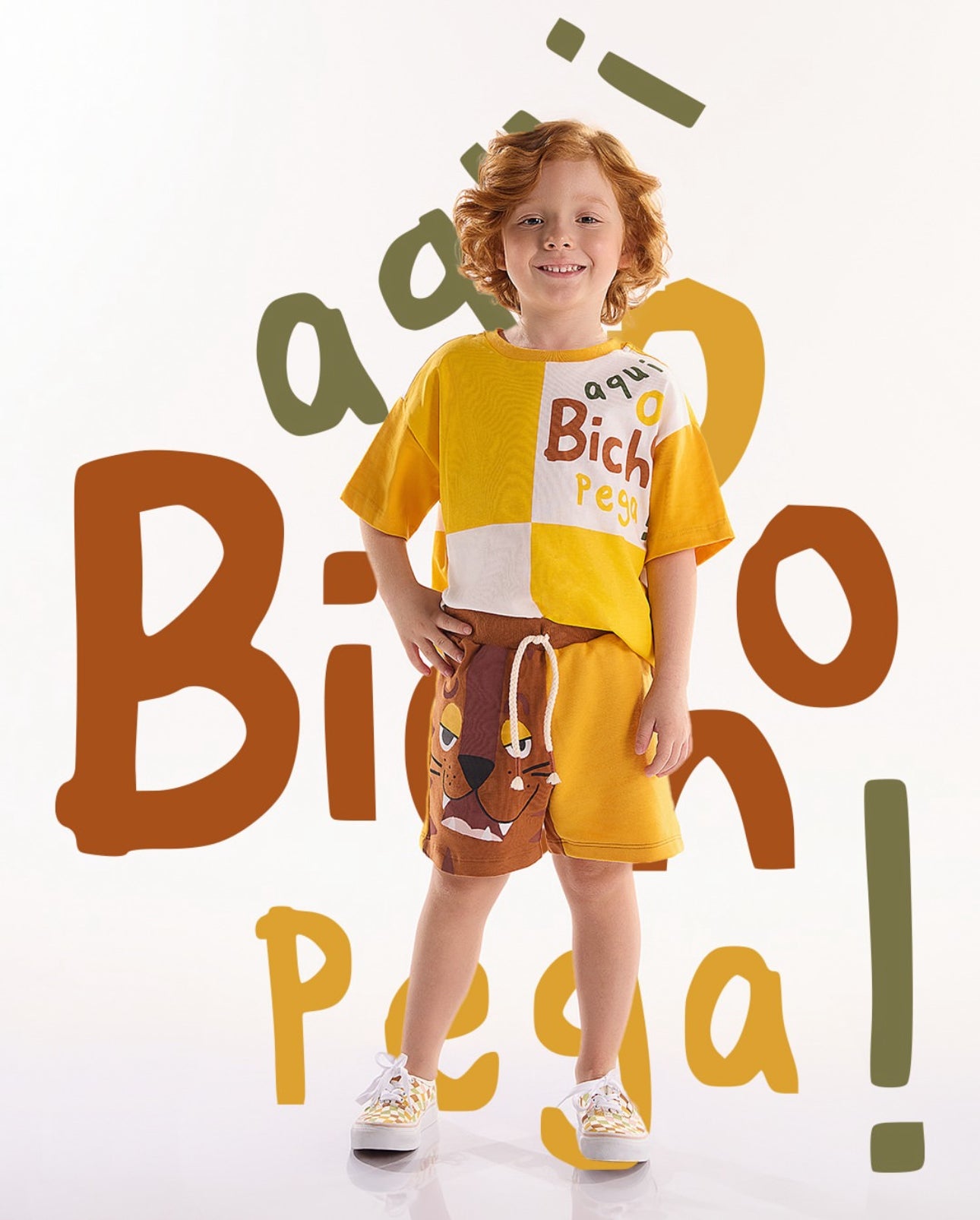 CONJUNTO INFANTIL PARA MENINO COM CAMISETA E SHORT (OFF WHITE)
Ref: 62240