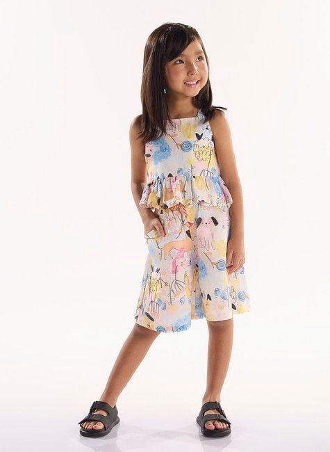 CONJUNTO INFANTIL VISCOLINHO PARA MENINA COM BLUSA E BERMUDA MEU MELHOR AMIGO (OFF WHITE)
Ref: 62213