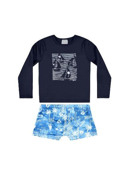 CONJUNTO CAMISETA E SUNGA PRAIA MALHA POLIESTER Ref 34287