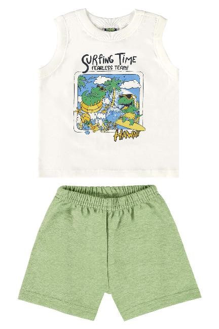 CONJUNTO REGATA MALHA BERMUDA MOLETOM